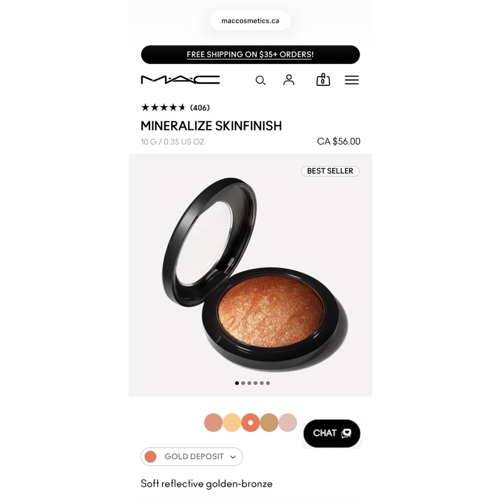 MAC Cosmetics Mineralize Skinfinish — Gold Deposit